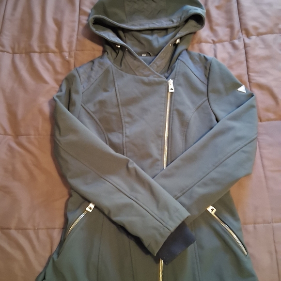 GUESS Designer Crossbody Zipper Dark Green Women's Jacket Size Small. - Picture 3 of 9